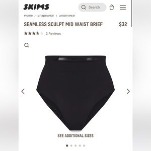 SKIMS seamless sculpt mid waist briefs